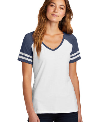 District Women's Game V Neck  Tee- SAY 