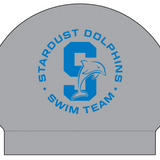 Set of Two Silicone Team Caps with Swimmer Name- Stardust
