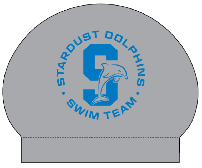 Set of Two Silicone Team Caps with Swimmer Name- Stardust