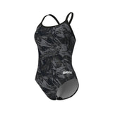 Arena Crackle Dropback Girls suit- Black- MDY