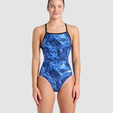 Arena Crackle Blue Dropback Female Suit- Clearwater