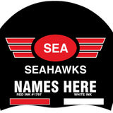 Set of Two Silicone Team Caps with Swimmer Names- EHT Seahawks
