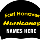 Set of 2 silicone Caps with Swimmer Names-Blk- East Hanover