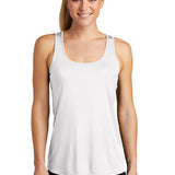 Women's  White Performance  Racer Back Tank Top with Team Logo- GSCY