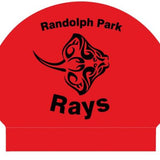 Set of 2 silicone Caps with Swimmer Name- Randolph Park