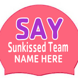 Say Sunkissed Set of two caps with two colors with swimmer Names- SAY Sunkissed