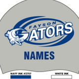 Set of Two silicone 2 Color Team Caps with swimmer names- Fayson