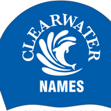 Set of two Silicone Team Caps with swimmer name- Clearwater
