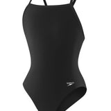 Speedo Girls Black Endurance Flyback with Team Logo- Sea Ott at Swimquest Whippany