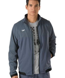 Speedo Men's Tech Warm Up Jacket- Black- WEY