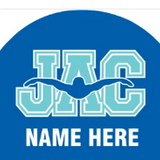 Set of Two Royal Blue Silicone Caps with Swimmer Names- JAC
