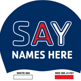 Set of FOUR LATEX Team caps with Swimmer Name- SAY