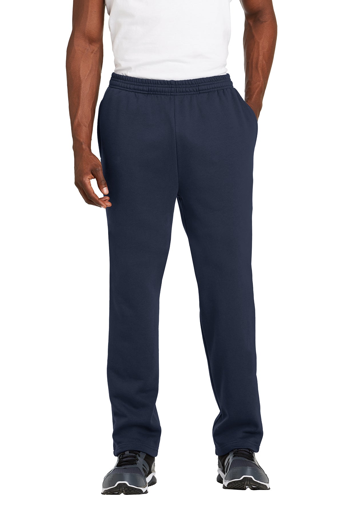 Sport Tek Open Bottom Sweatpants - Navy- Say National Team