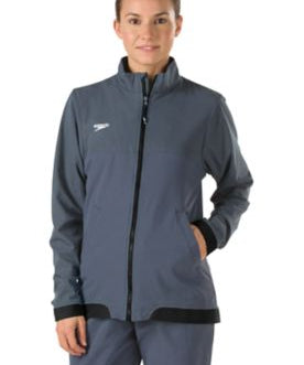 Speedo Women's Tech Warm Up Jacket- Black- WEY
